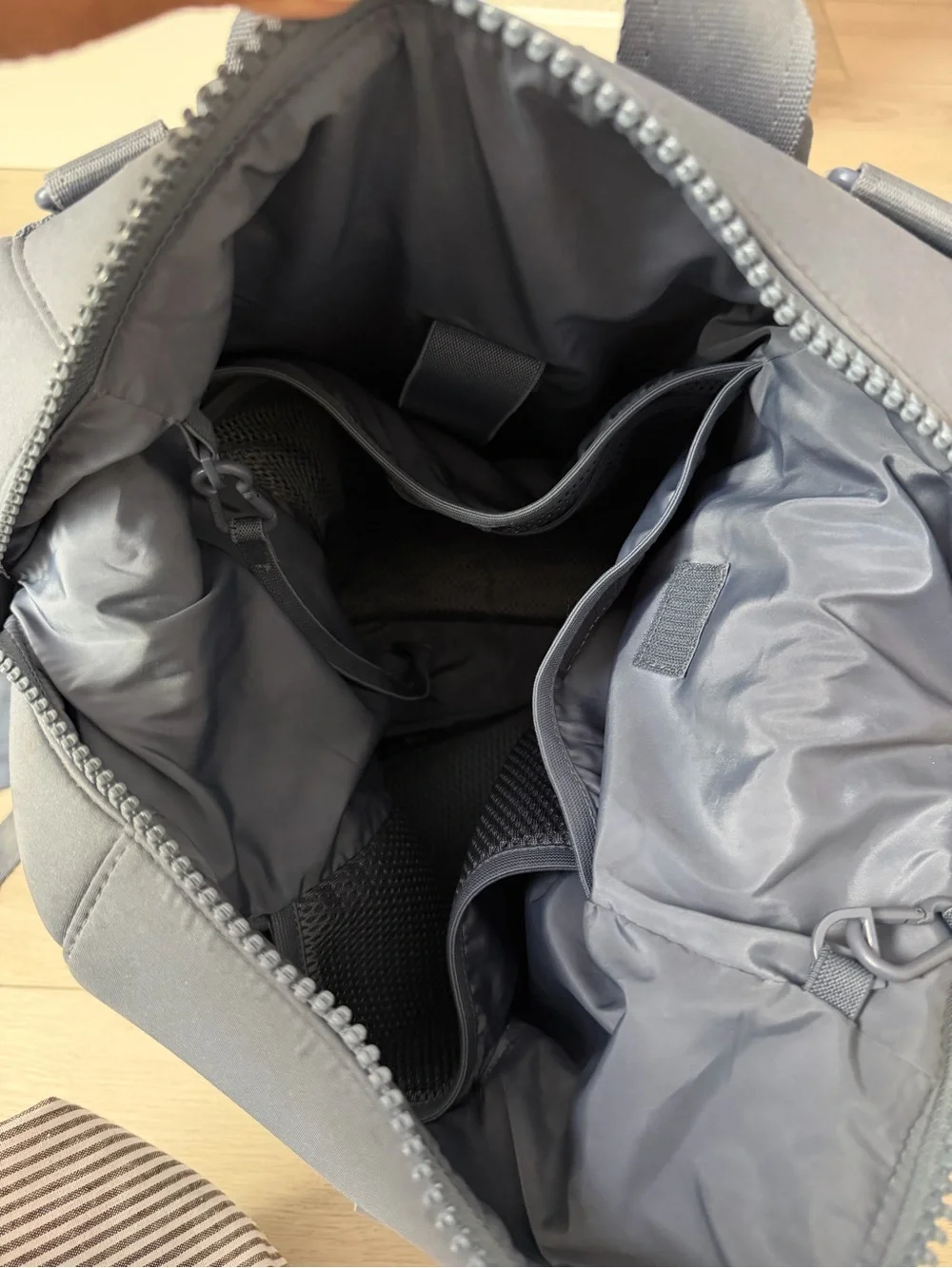 Dagne Dover Indi Neoprene blue grey diaper backpack